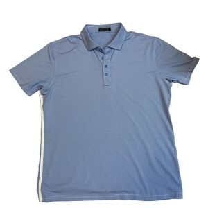 G/FORE Mens Large Blue White Striped Performance Golf Polo Shirt Large